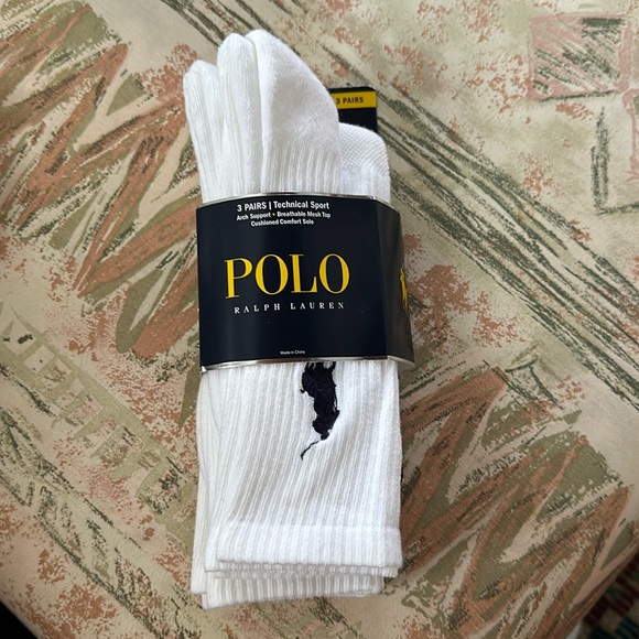 Polo Ralph Lauren Other - Polo Ralph Lauren crew socks 3 pack white new with tags size large 10-13 tech